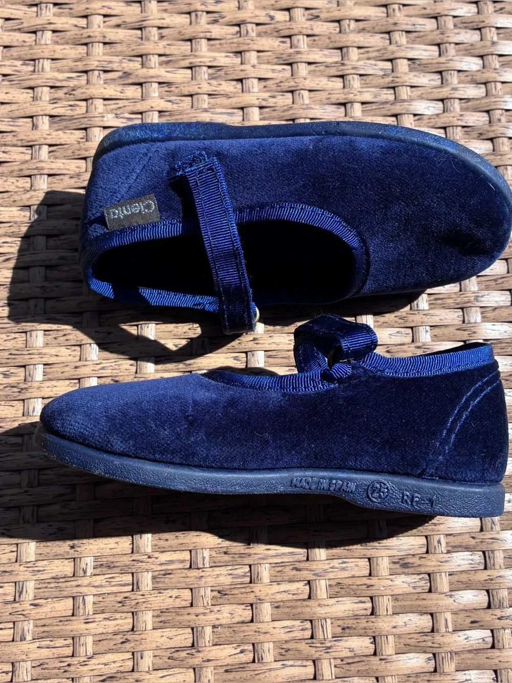 Cienta Navy Velvet Mary Jane Shoes Toddler Preppy Balletcore Made in Spain